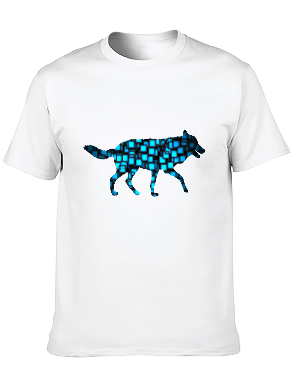 Cyber Wolf T-Shirt - Black Graphic Tee
