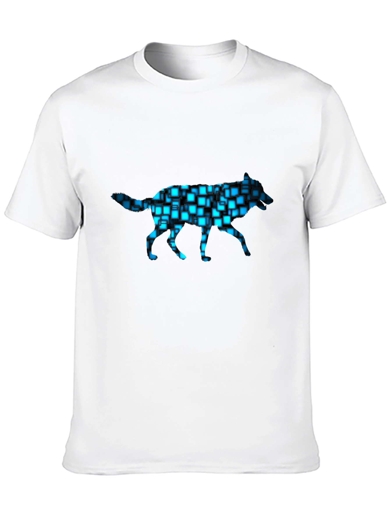 Cyber Wolf T-Shirt - Black Graphic Tee