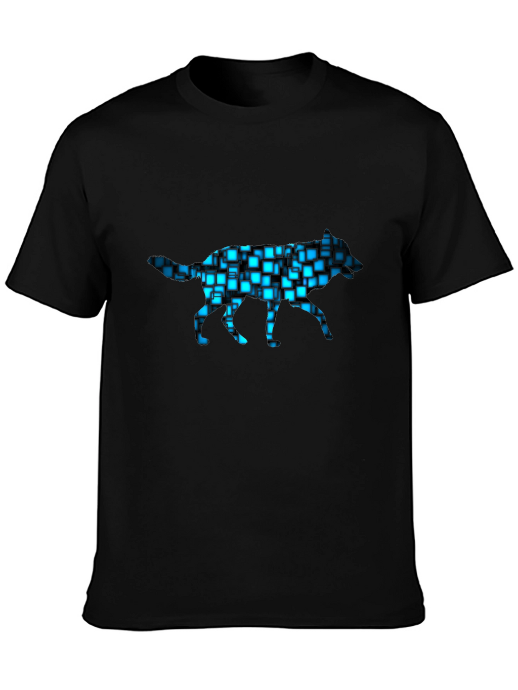 Cyber Wolf T-Shirt - Black Graphic Tee