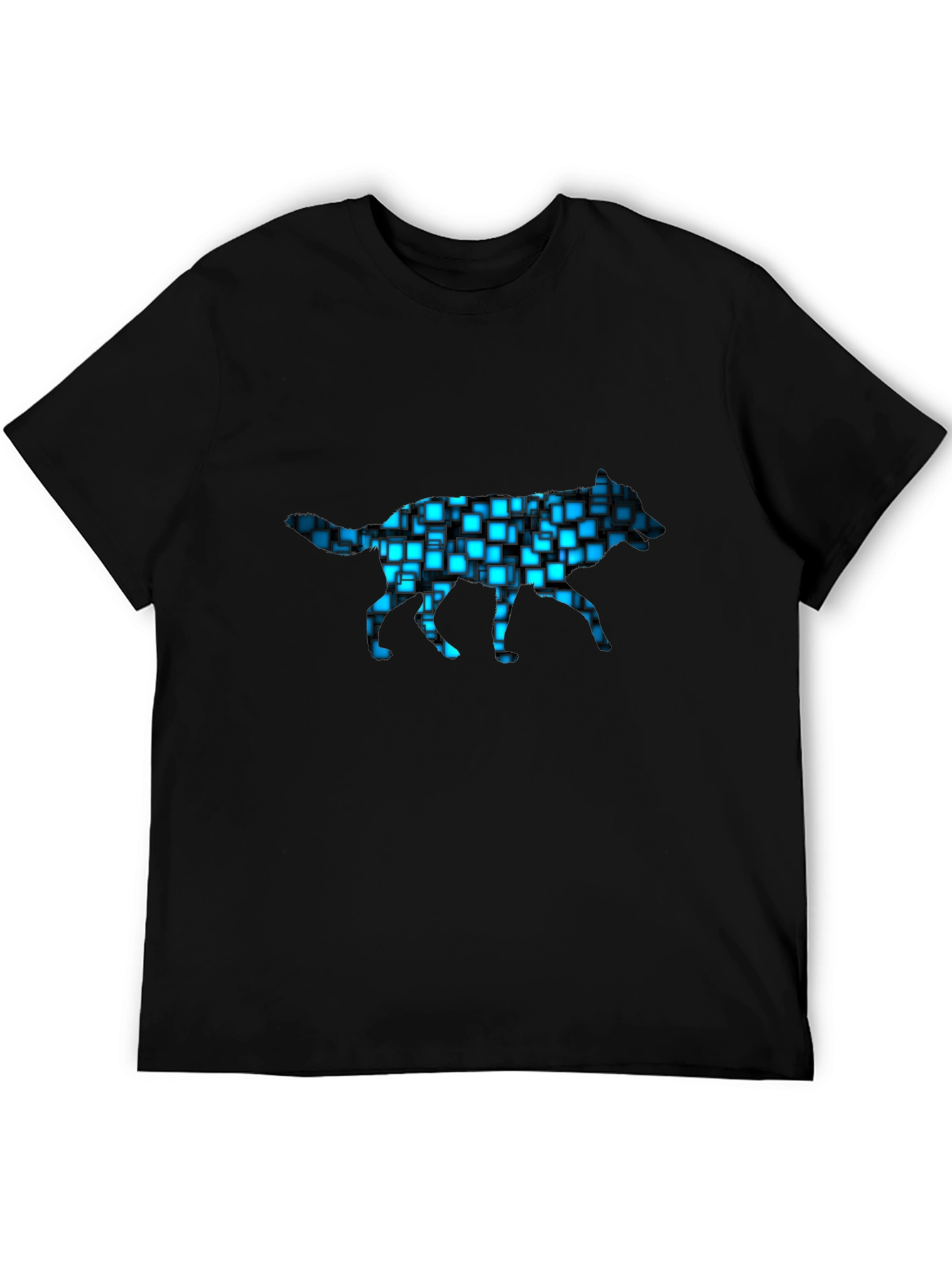 Cyber Wolf T-Shirt - Black Graphic Tee