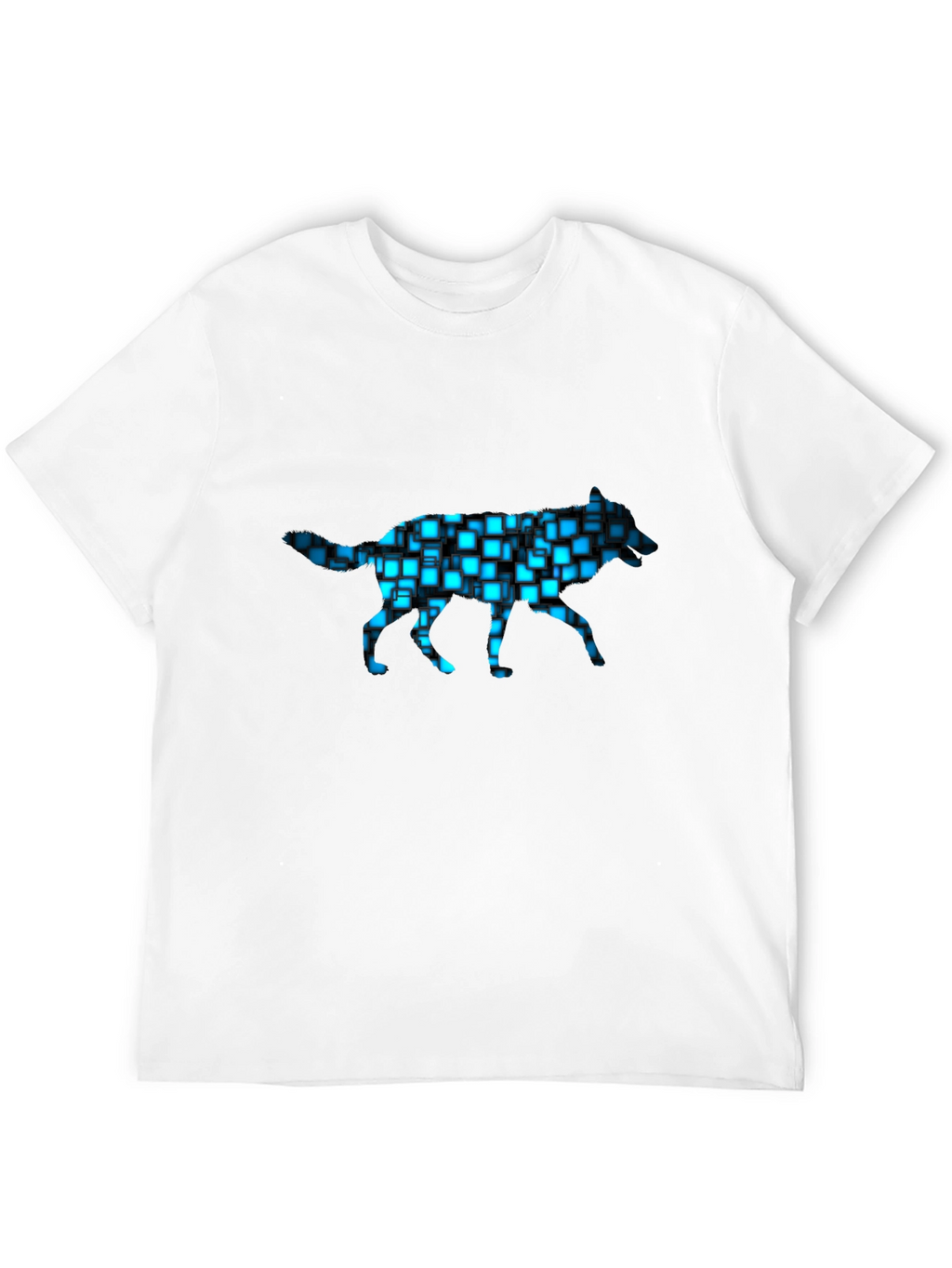 Cyber Wolf T-Shirt - Black Graphic Tee