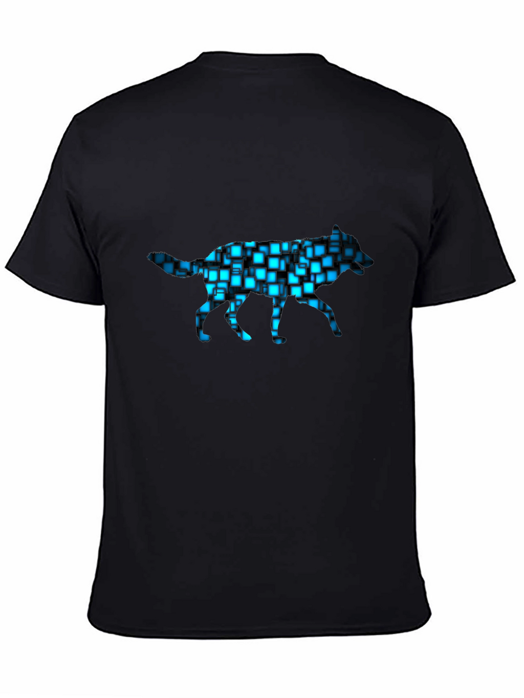 Cyber Wolf T-Shirt - Black Graphic Tee