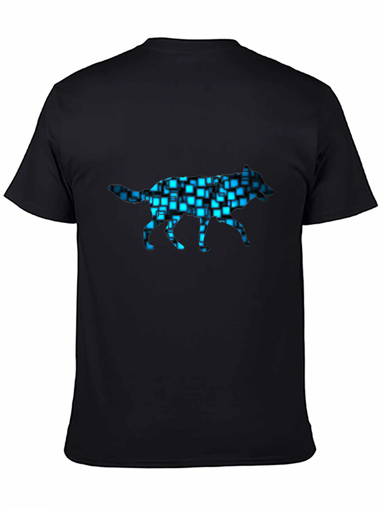 Cyber Wolf T-Shirt - Black Graphic Tee