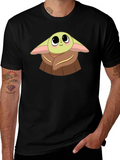 Baby Yoda Graphic Black T-Shirt
