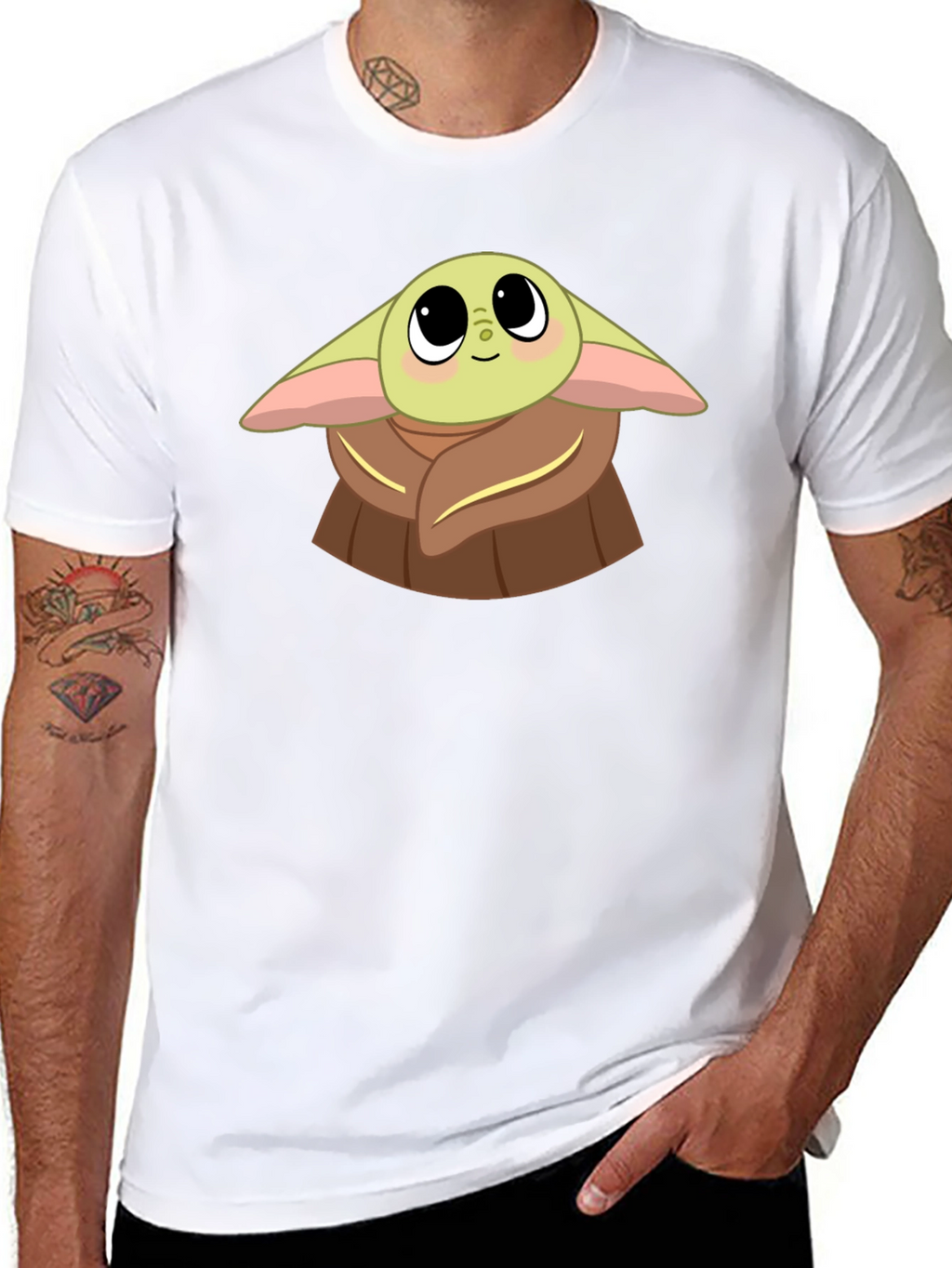 Baby Yoda Graphic Black T-Shirt