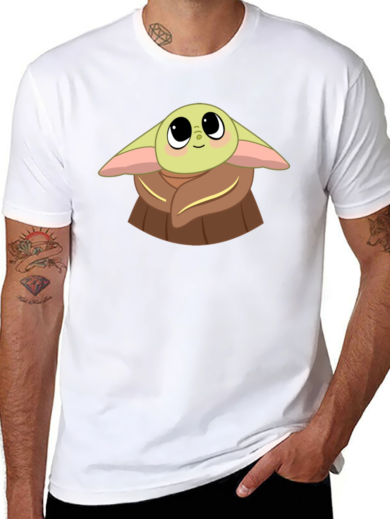 Baby Yoda Graphic Black T-Shirt