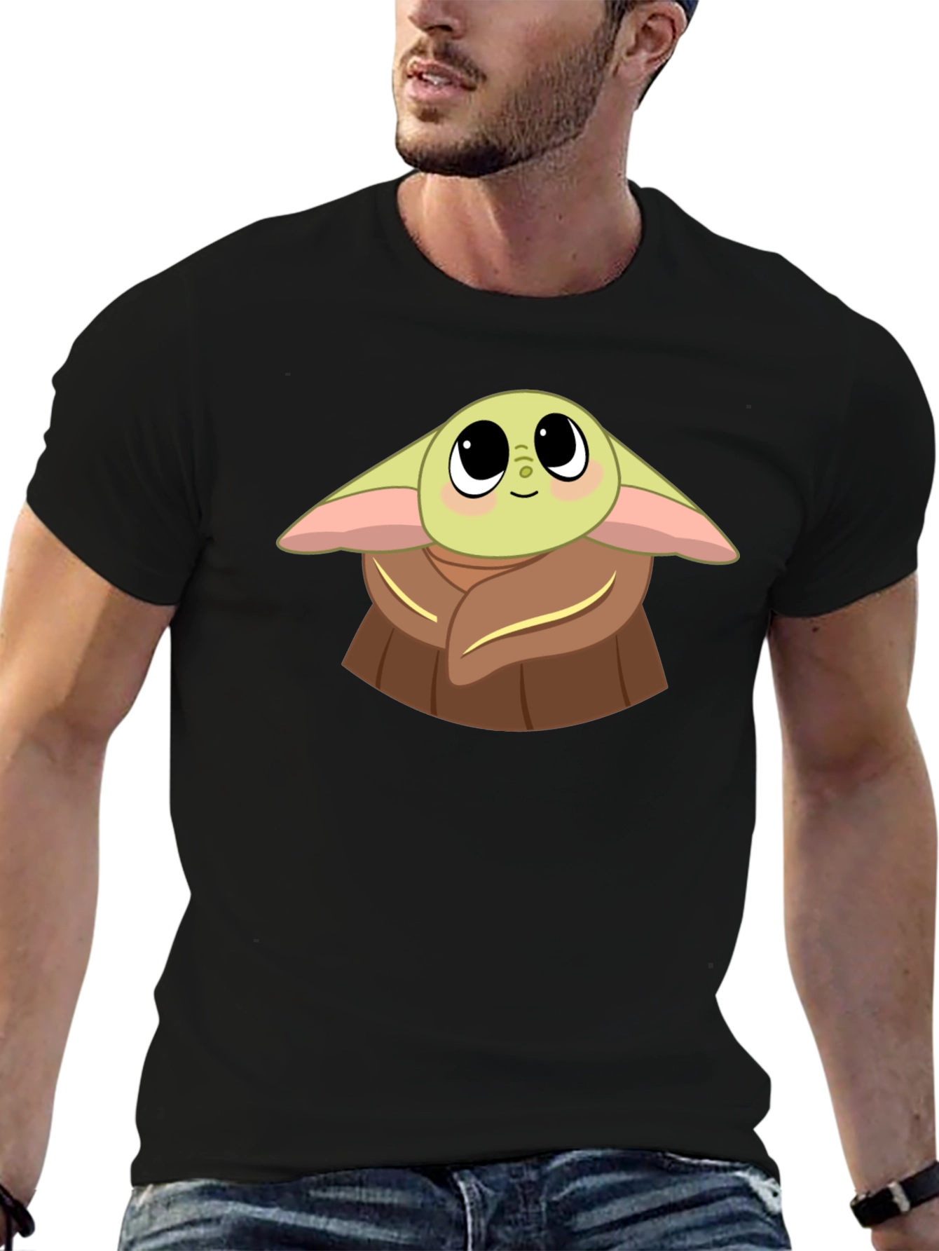 Baby Yoda Graphic Black T-Shirt