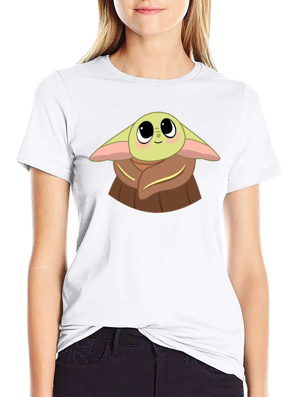 Baby Yoda Graphic Black T-Shirt
