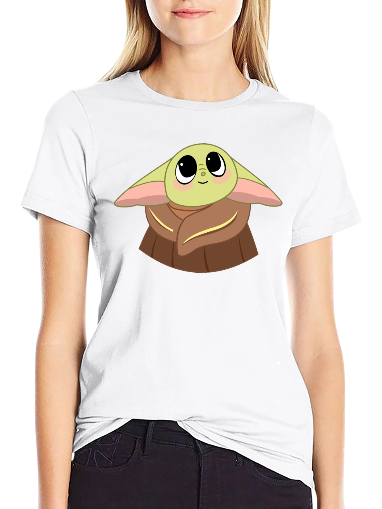 Baby Yoda Graphic Black T-Shirt