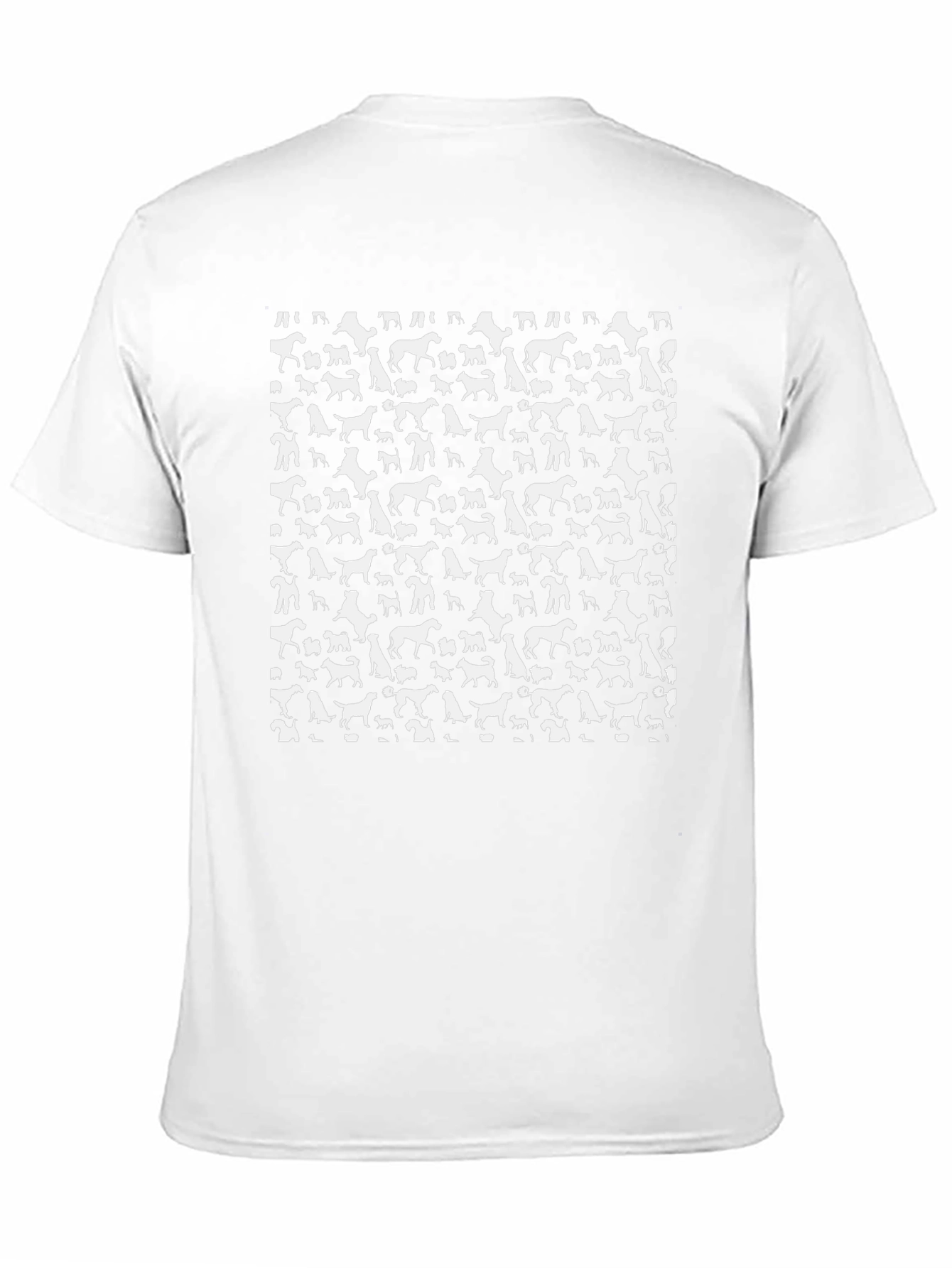Dog Pattern Black T-Shirt for Men