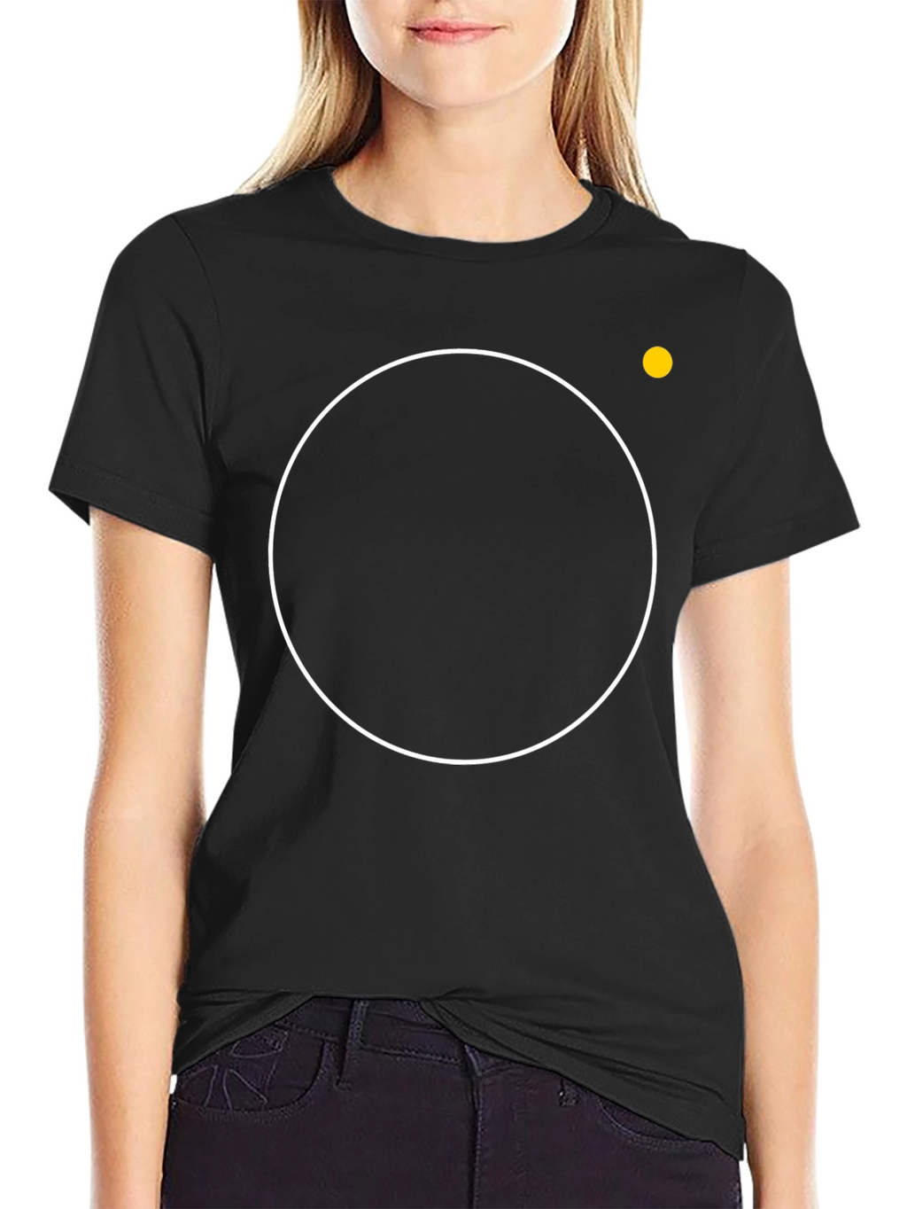 Modern Black T-Shirt with Circle Design