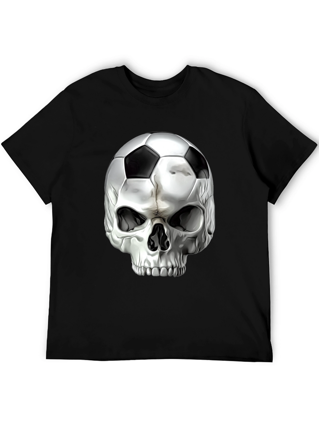 Skull Soccer Ball Graphic Tee - Black T-Shirt