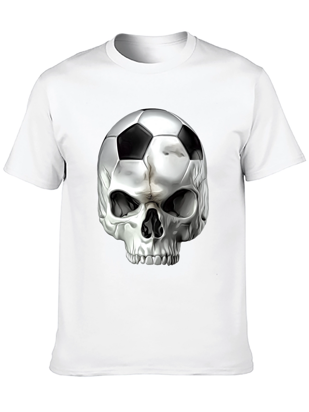 Skull Soccer Ball Graphic Tee - Black T-Shirt