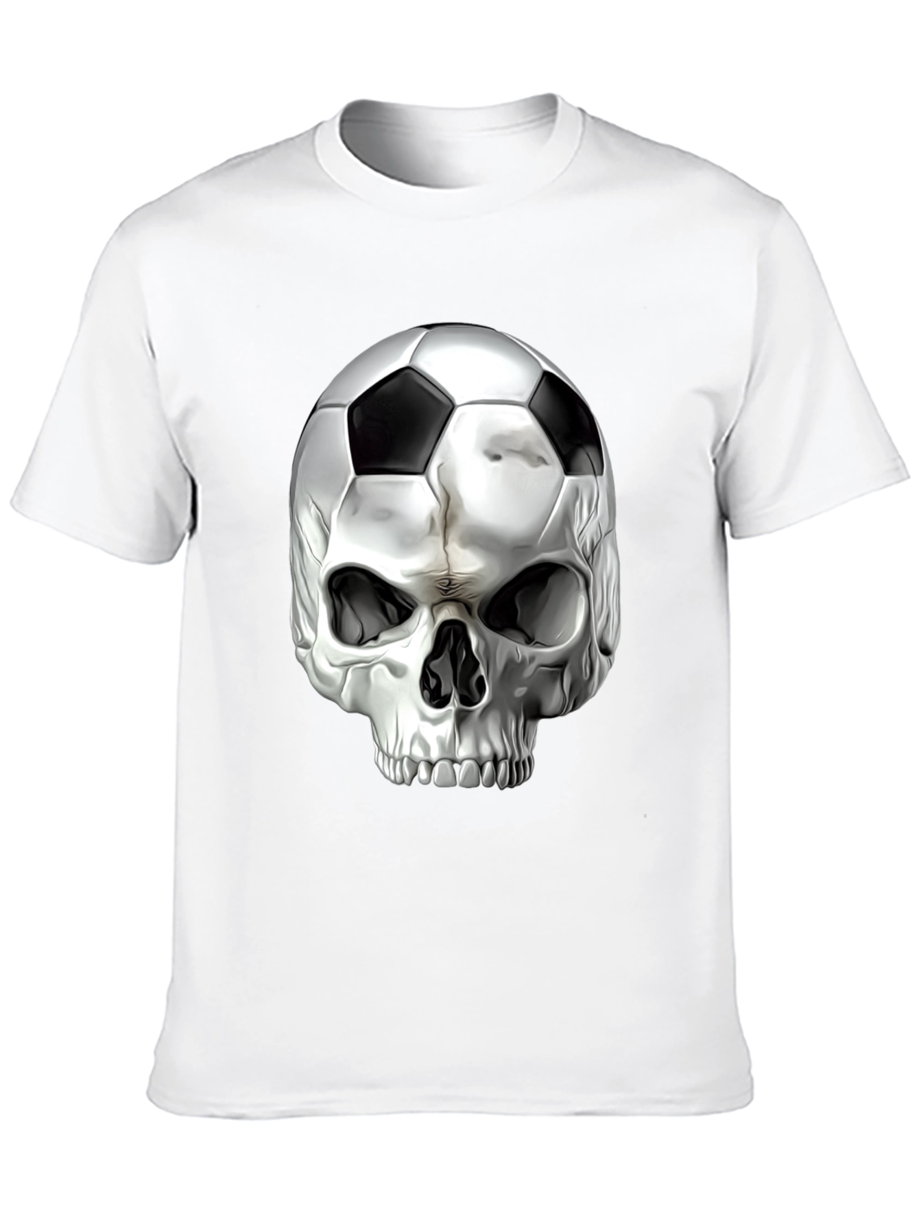 Skull Soccer Ball Graphic Tee - Black T-Shirt