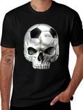 Skull Soccer Ball Graphic Tee - Black T-Shirt