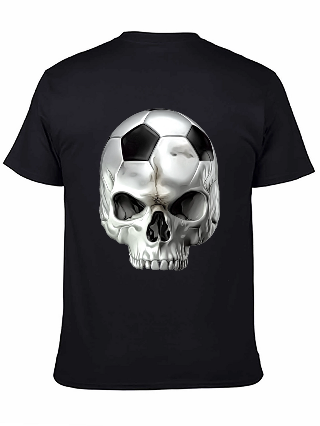 Skull Soccer Ball Graphic Tee - Black T-Shirt