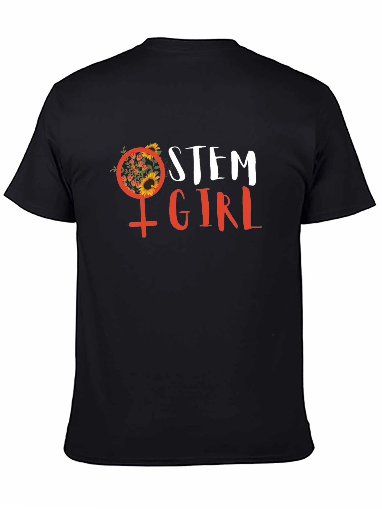 STEM Girl T-Shirt - Floral Venus Symbol Science Tee