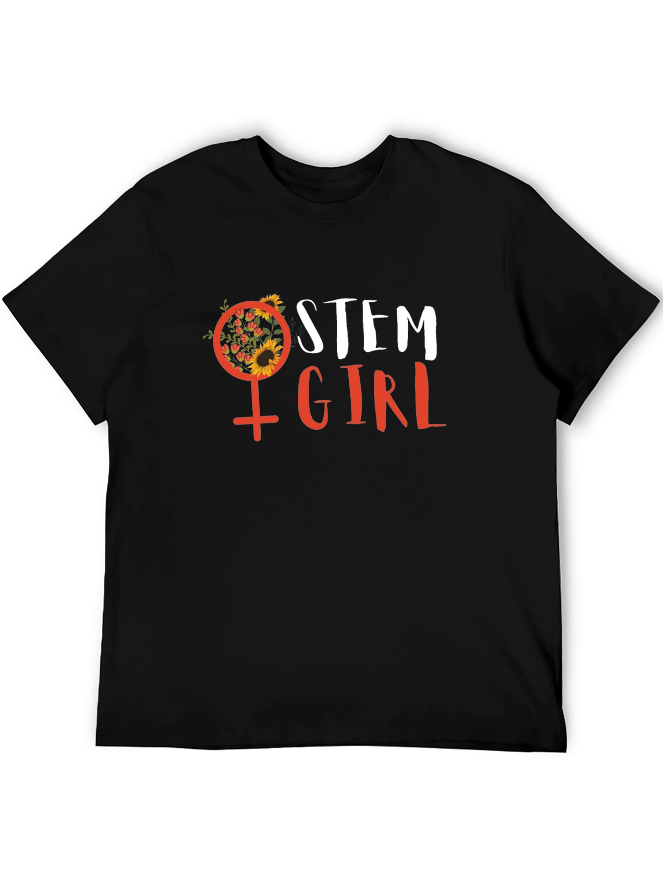 STEM Girl T-Shirt - Floral Venus Symbol Science Tee