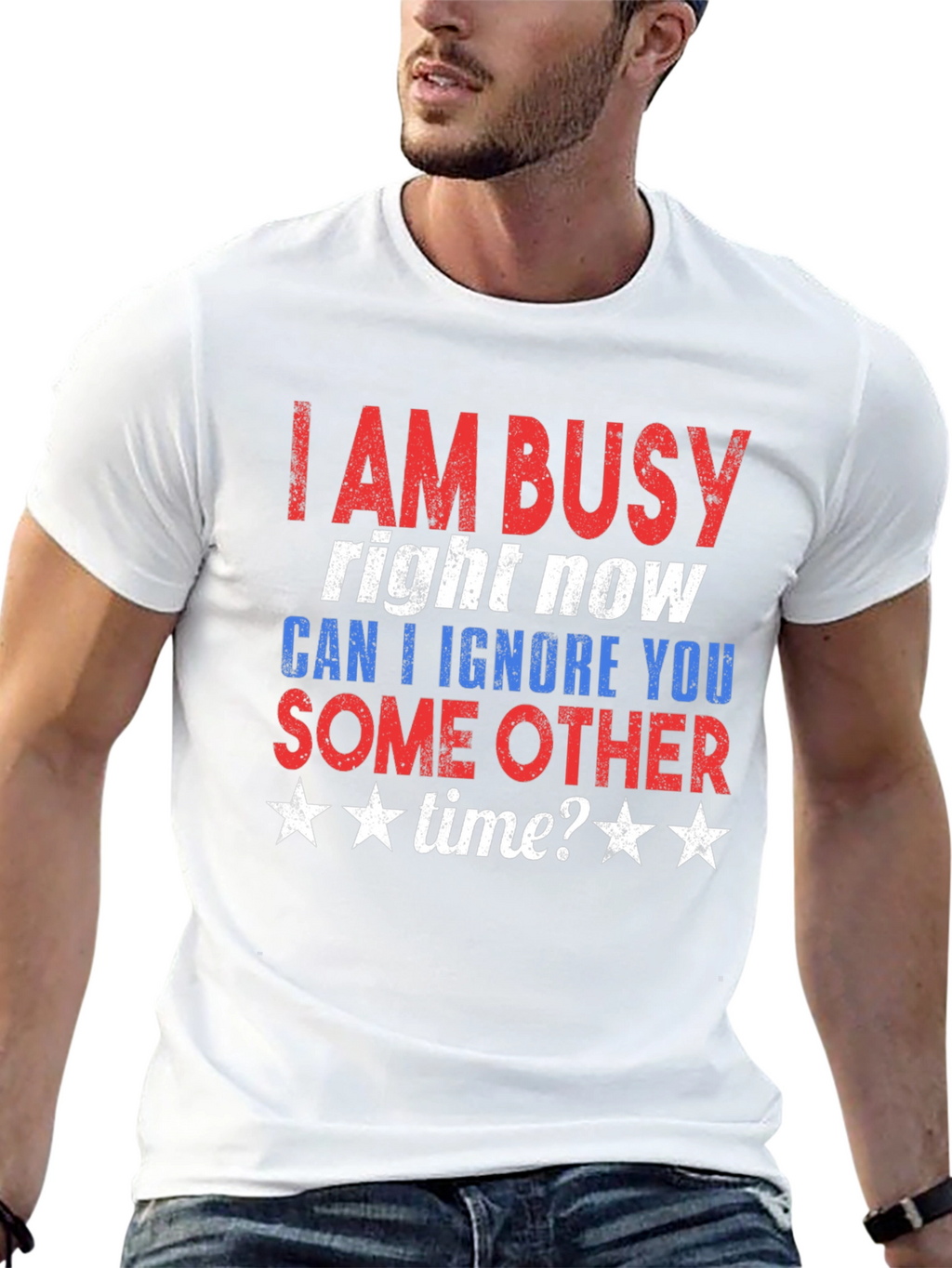 Funny I AM BUSY Graphic T-Shirt