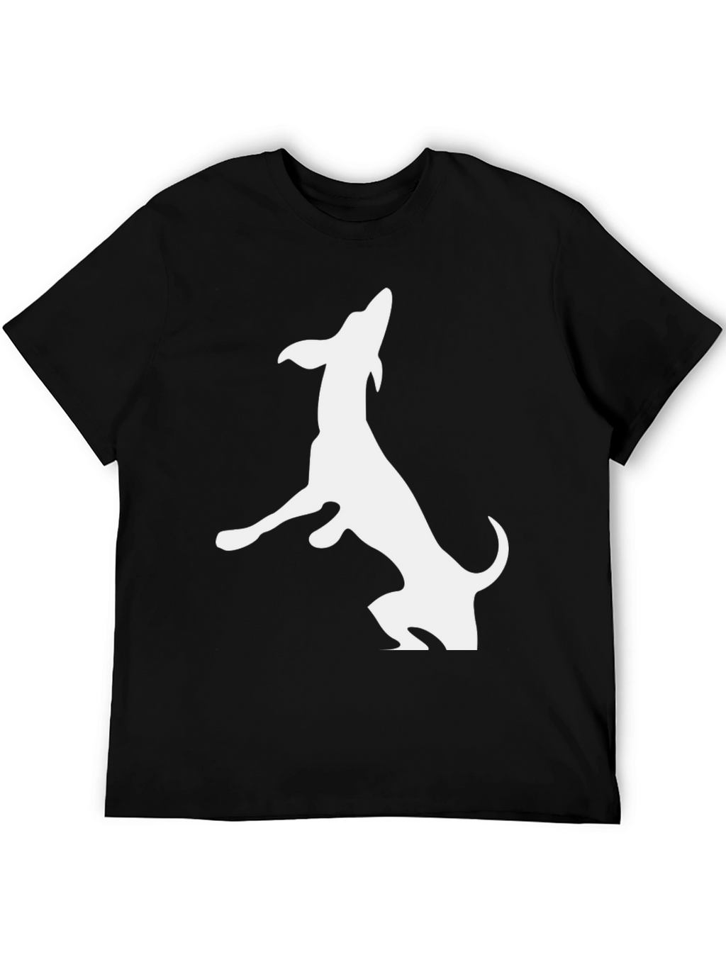 Dog Silhouette T-Shirt - Black Cotton Tee
