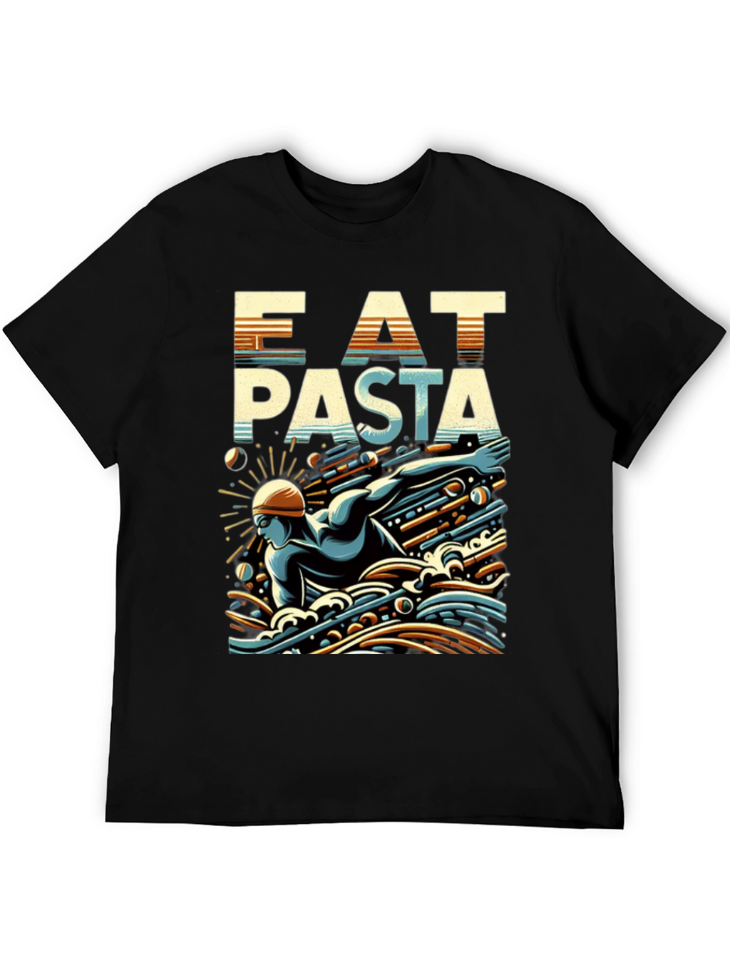 Eat Pasta Swim Faster T-Shirt Cool Graphic Tee
