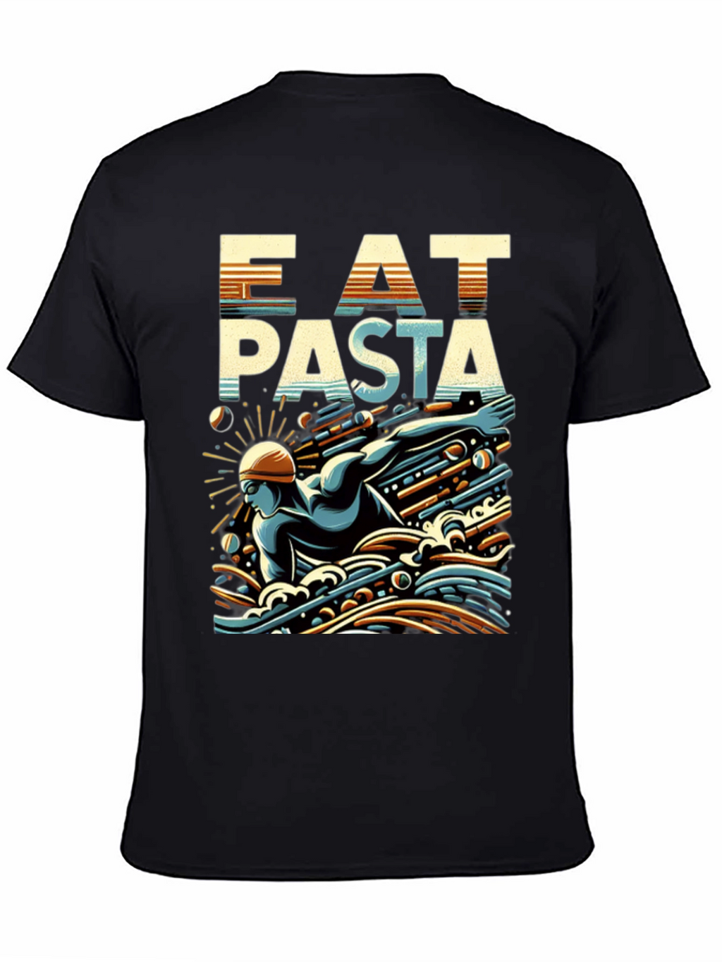 Eat Pasta Swim Faster T-Shirt Cool Graphic Tee
