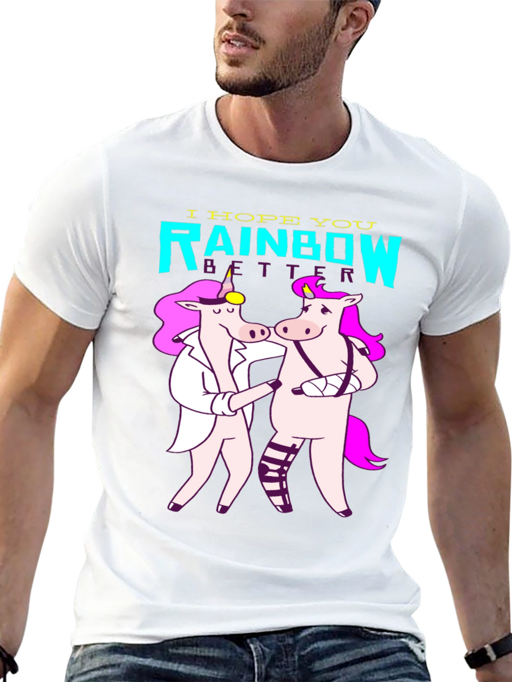 Unicorn Rainbow Get Well T-Shirt