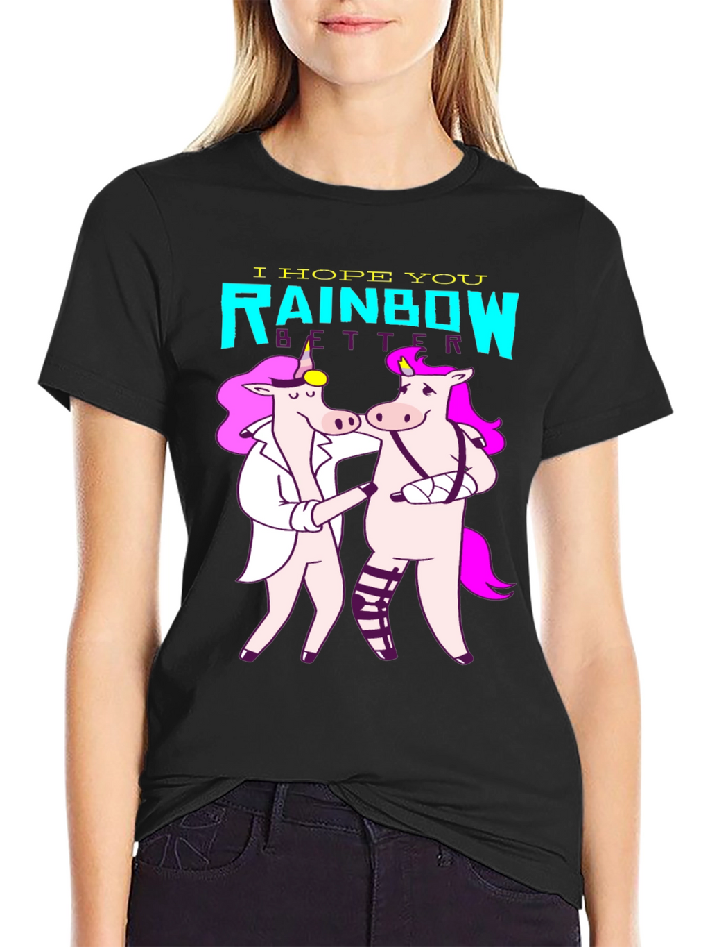 Unicorn Rainbow Get Well T-Shirt