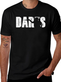 Darts Thrower Graphic T-Shirt - Casual Black Tee