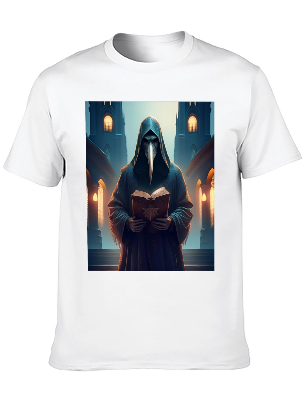 Plague Doctor Black T-Shirt - Medieval Gothic Style