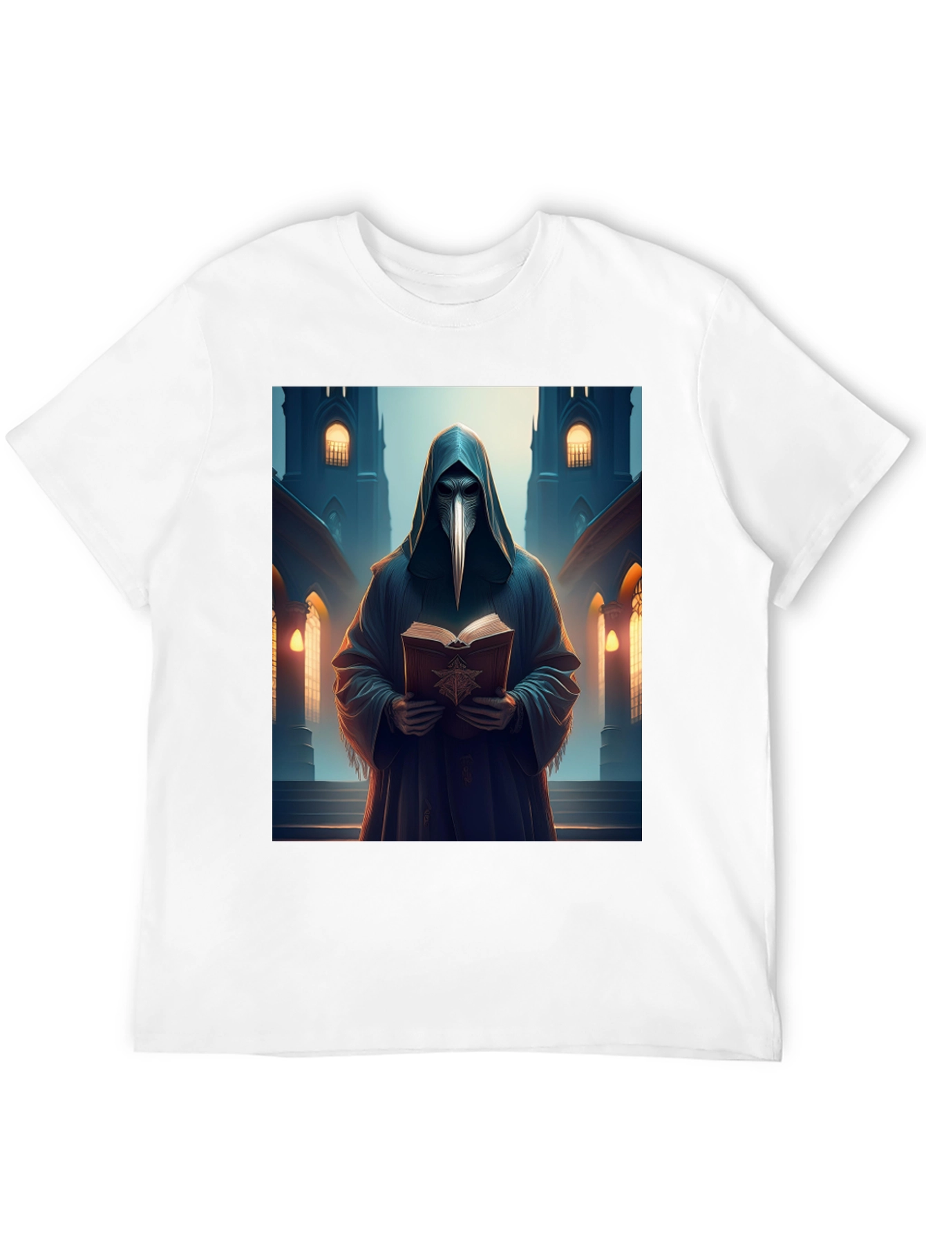 Plague Doctor Black T-Shirt - Medieval Gothic Style