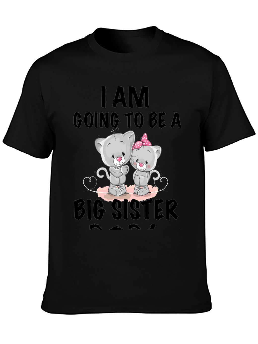 Big Sister Announcement T-Shirt - Cute Cat Design