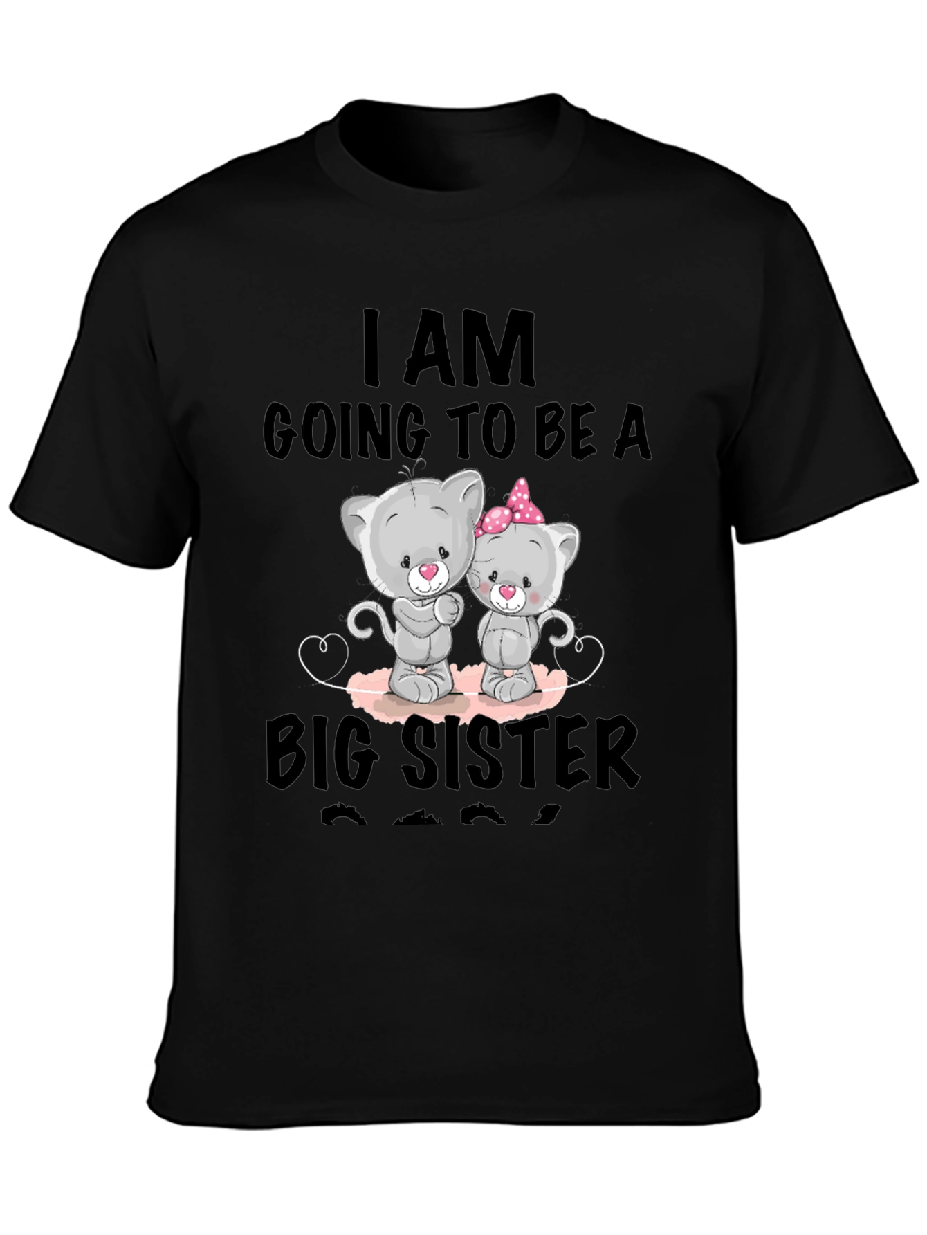 Big Sister Announcement T-Shirt - Cute Cat Design