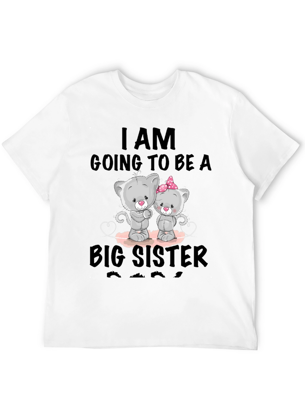 Big Sister Announcement T-Shirt - Cute Cat Design