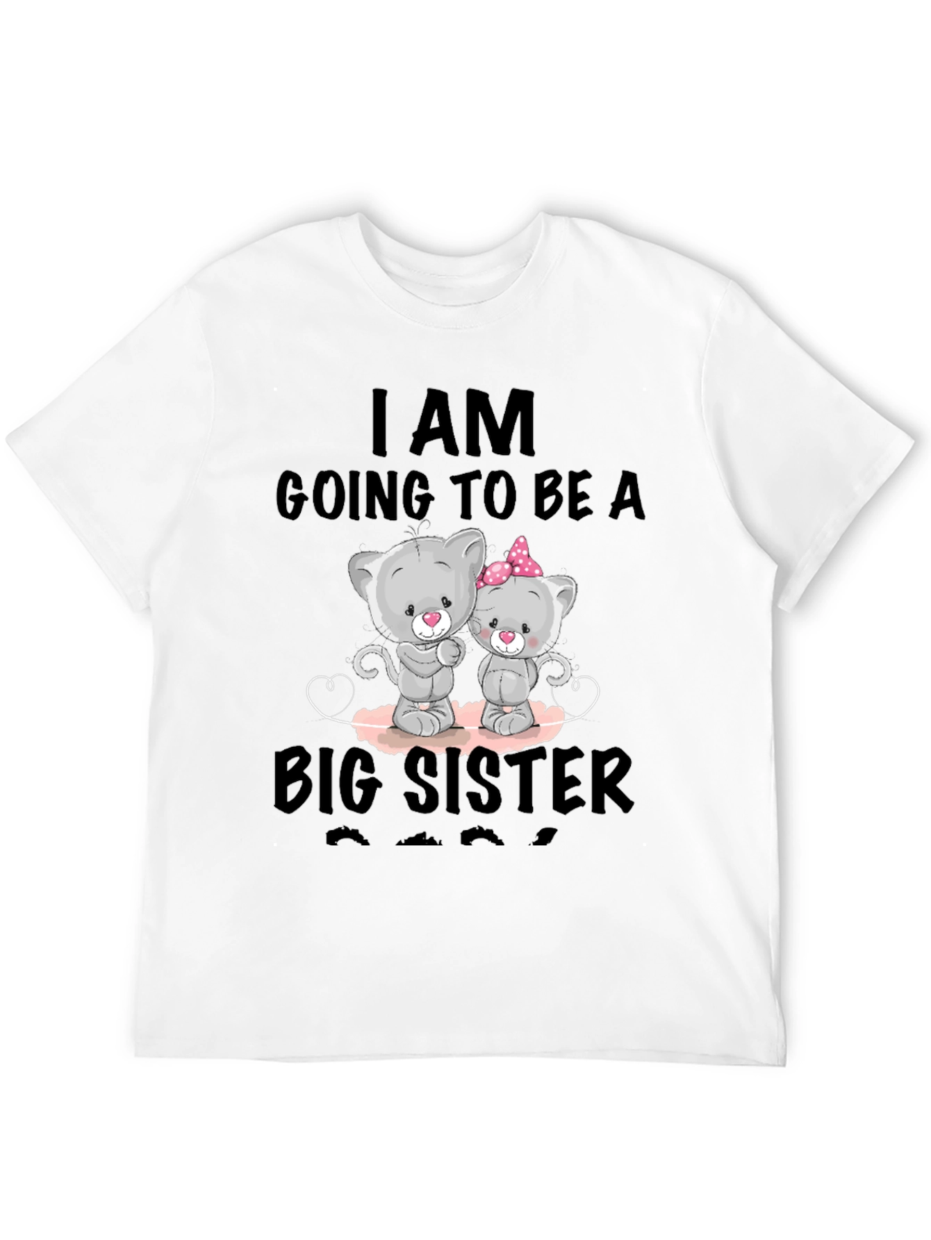 Big Sister Announcement T-Shirt - Cute Cat Design