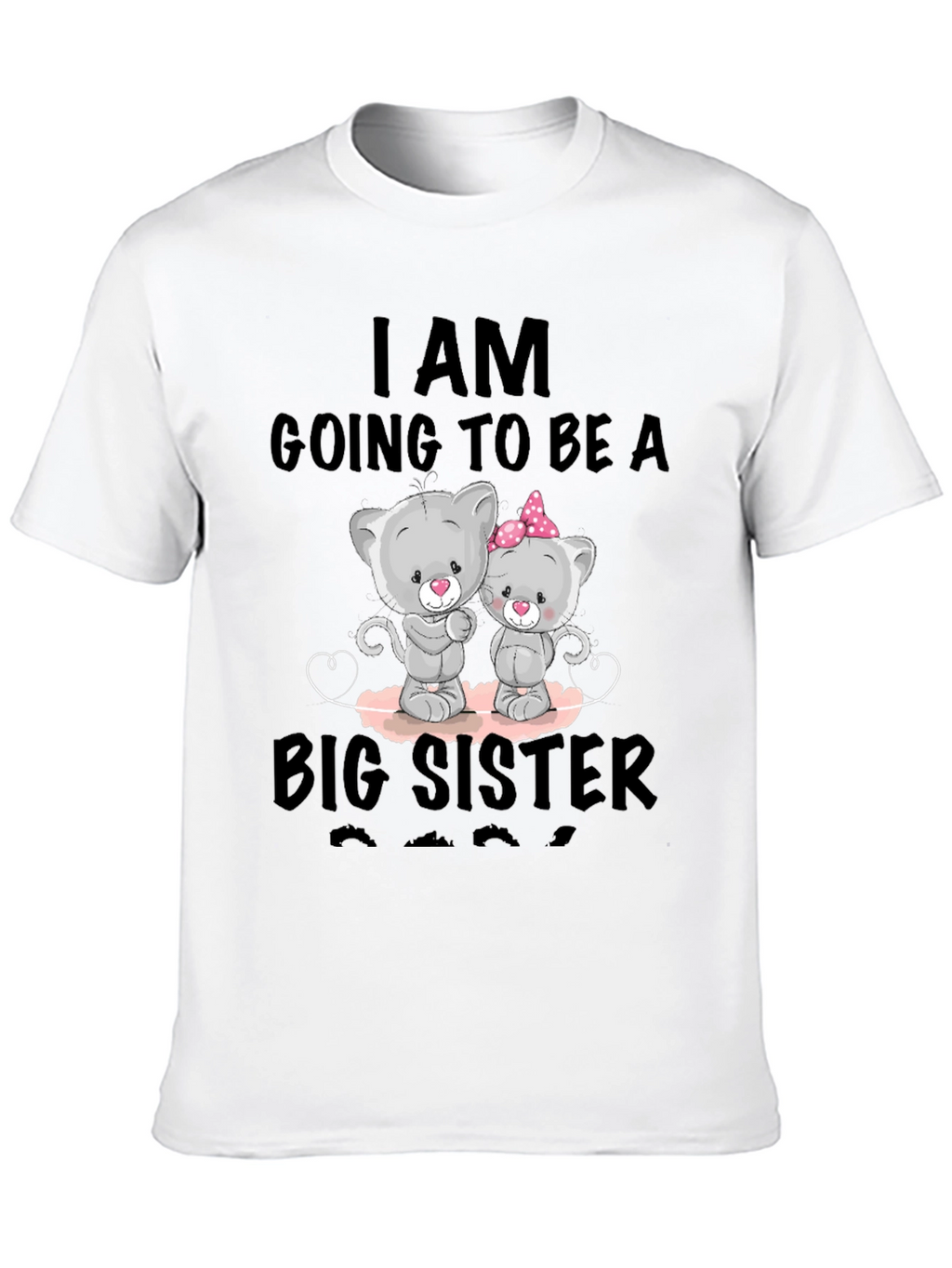Big Sister Announcement T-Shirt - Cute Cat Design