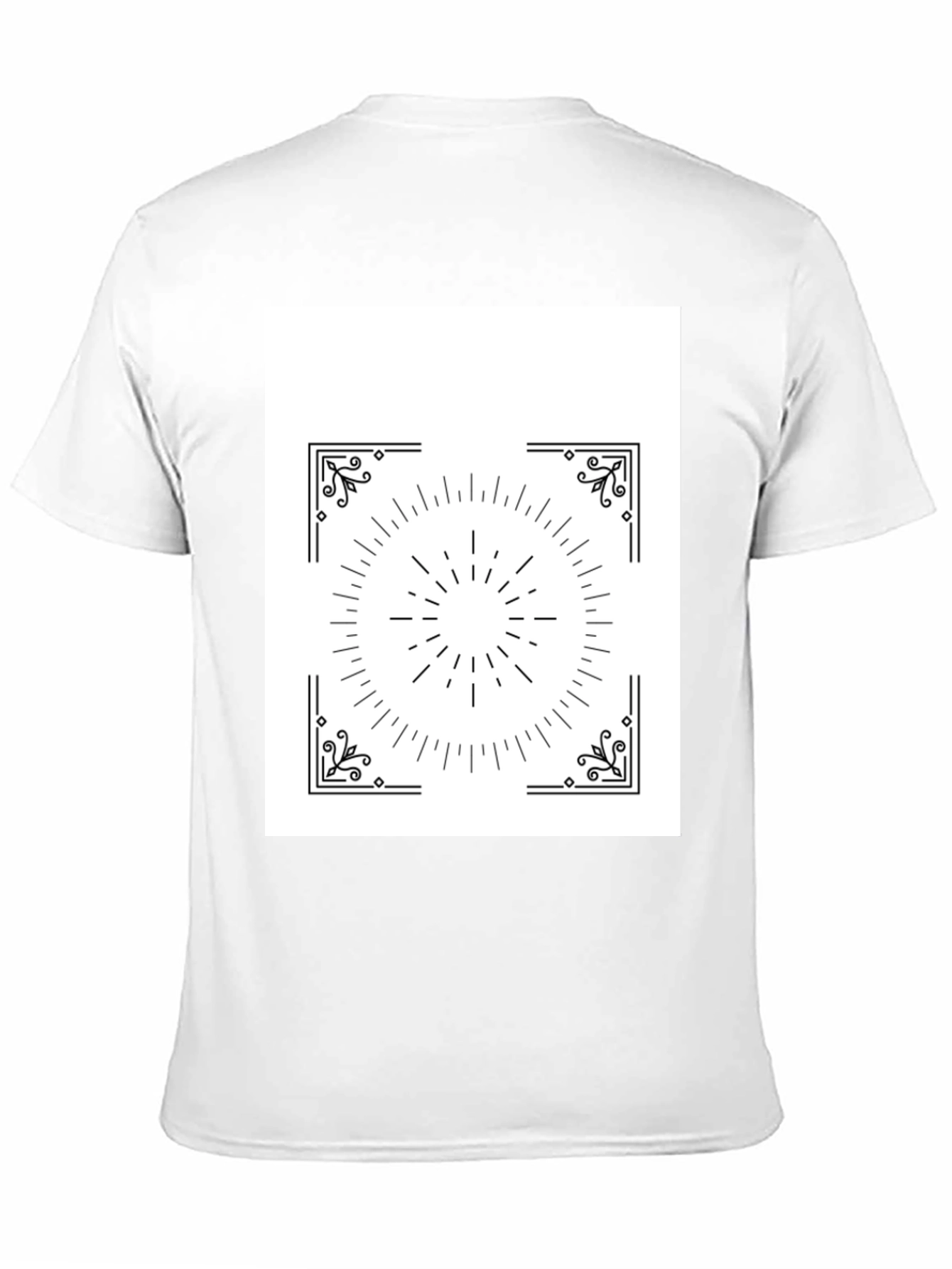 Geometric Sunburst Graphic Black T-Shirt