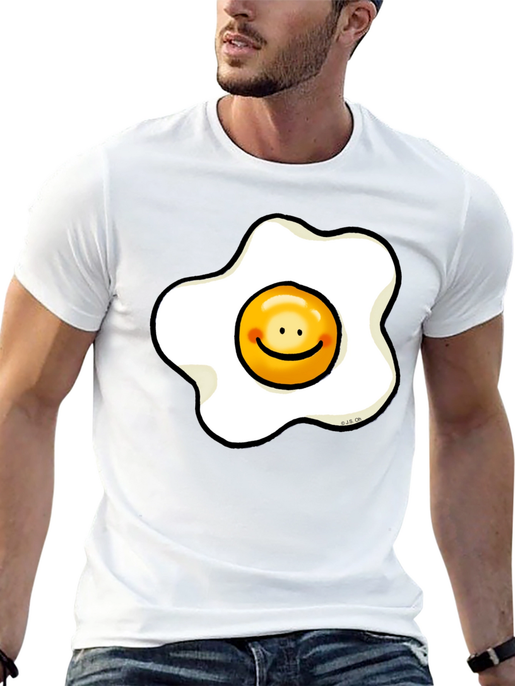 Sunny Side Up Egg Smiley Graphic T-Shirt