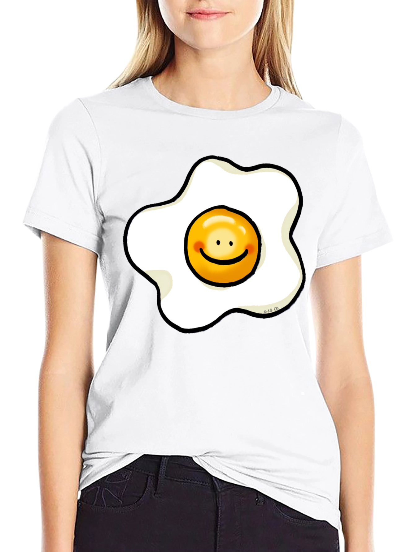 Sunny Side Up Egg Smiley Graphic T-Shirt