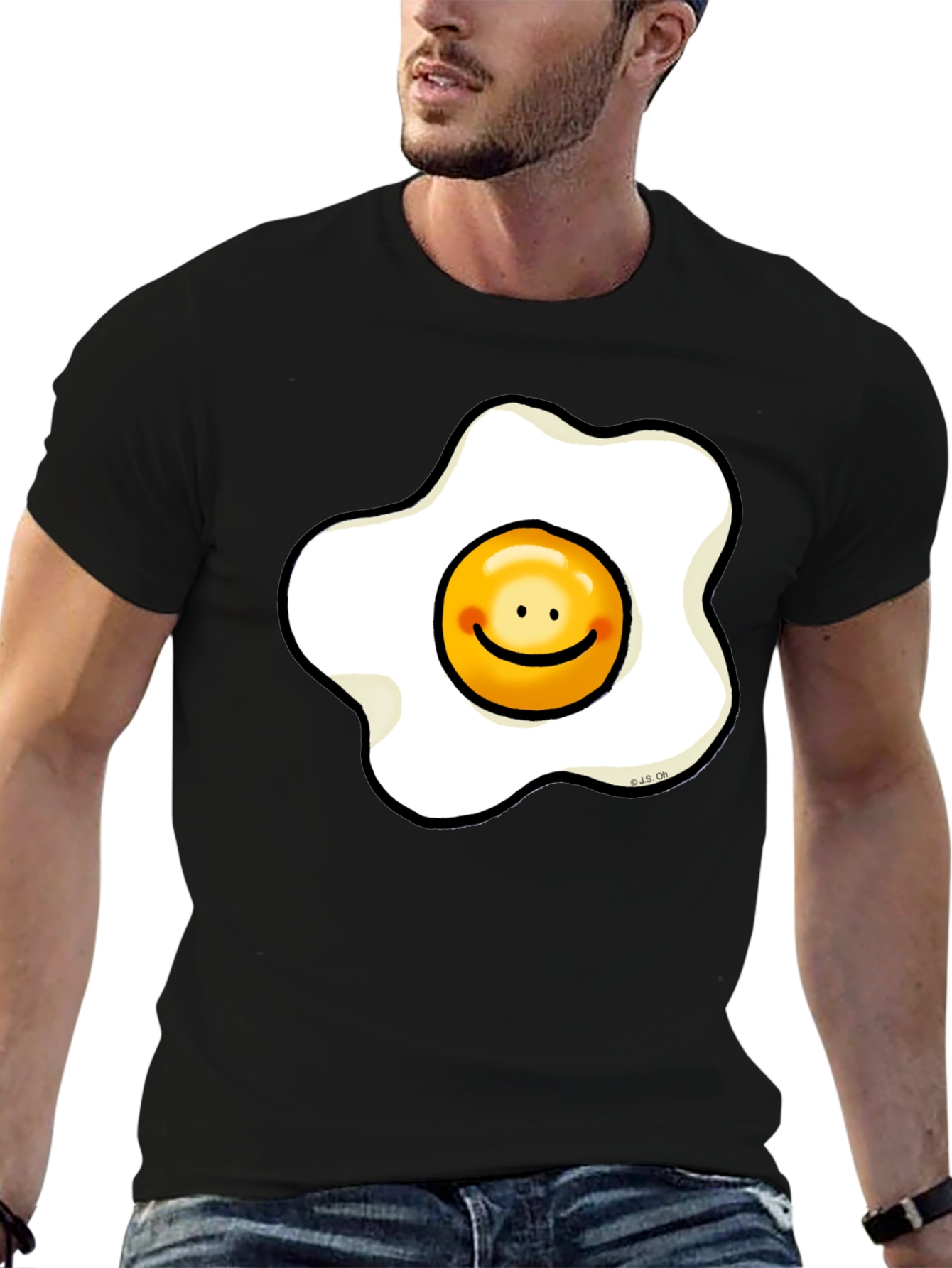 Sunny Side Up Egg Smiley Graphic T-Shirt