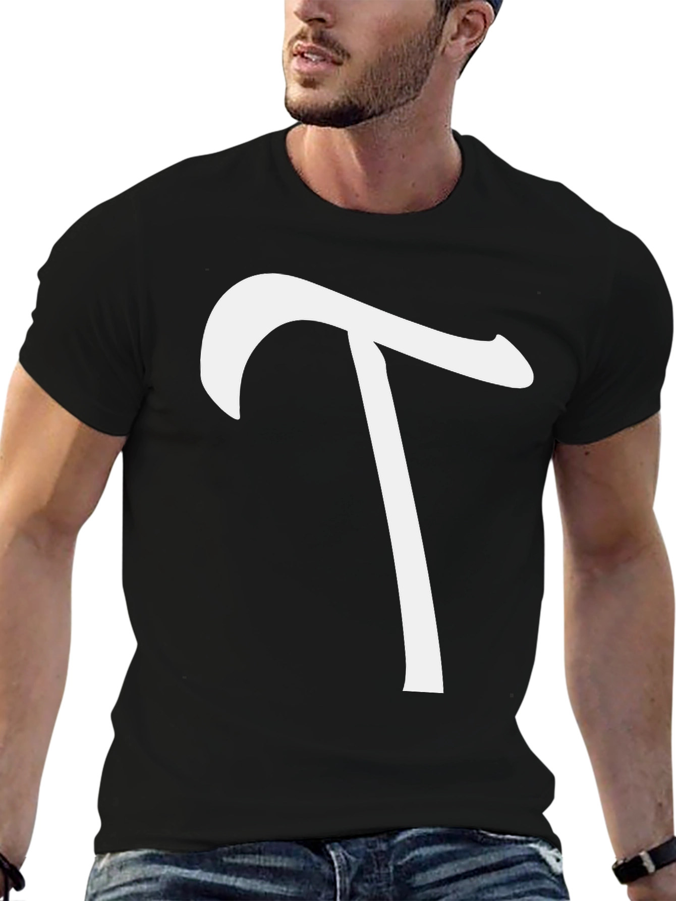 Minimalist White T on Black Tee
