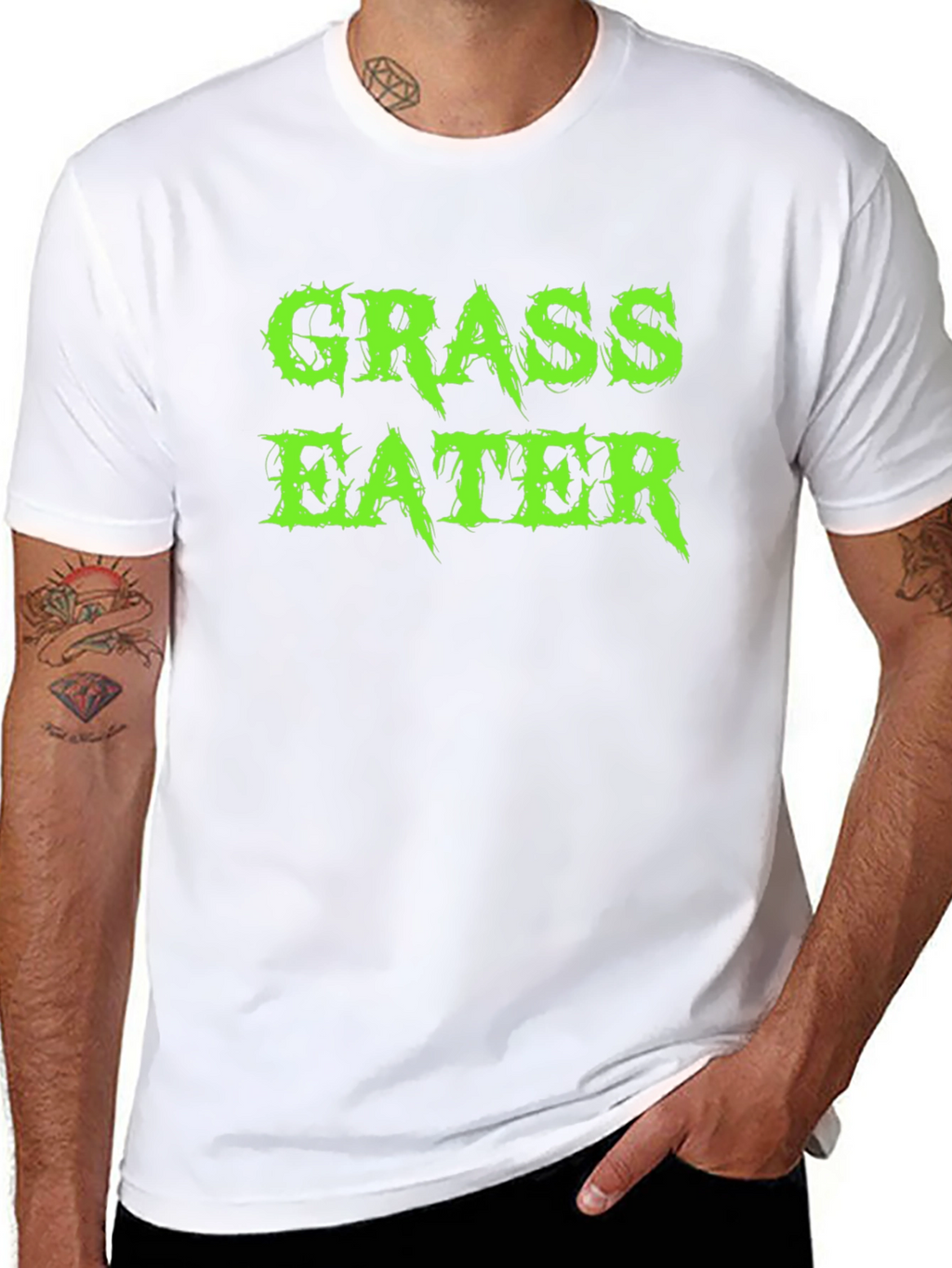 Grass Eater Graphic Print Black T-Shirt
