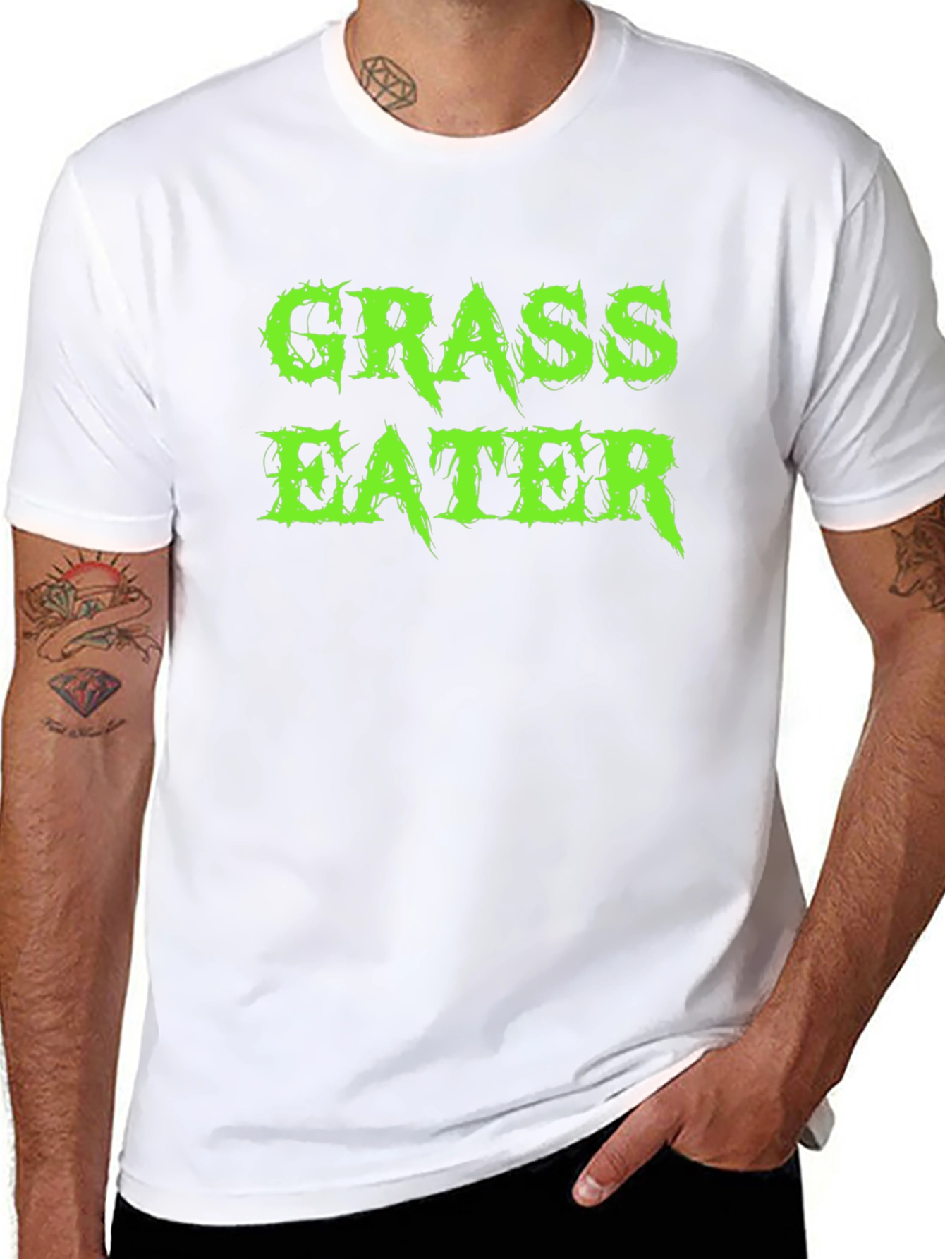 Grass Eater Graphic Print Black T-Shirt