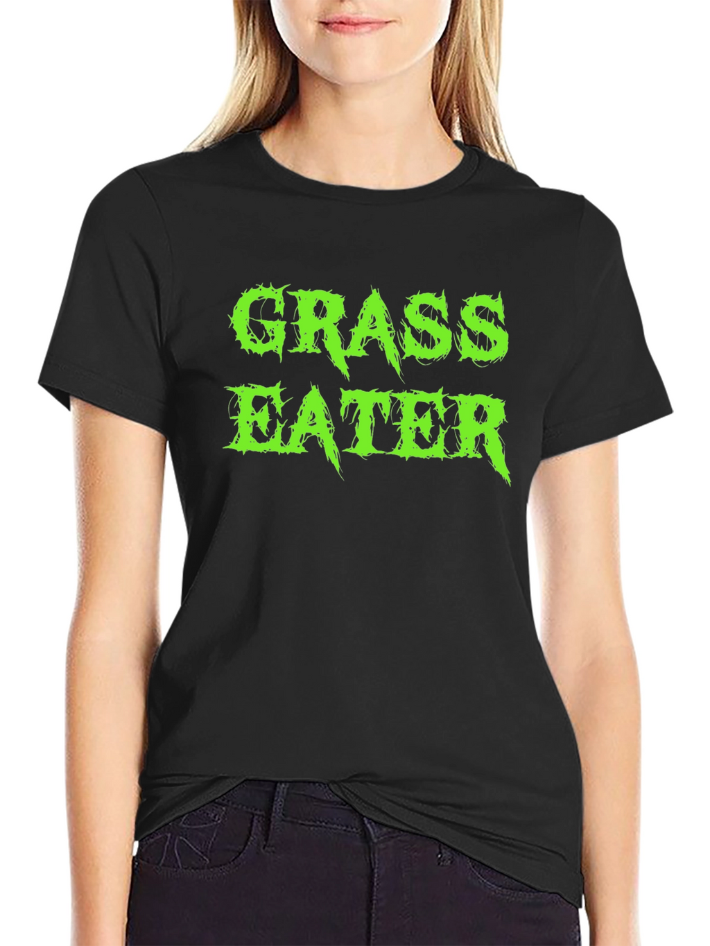 Grass Eater Graphic Print Black T-Shirt