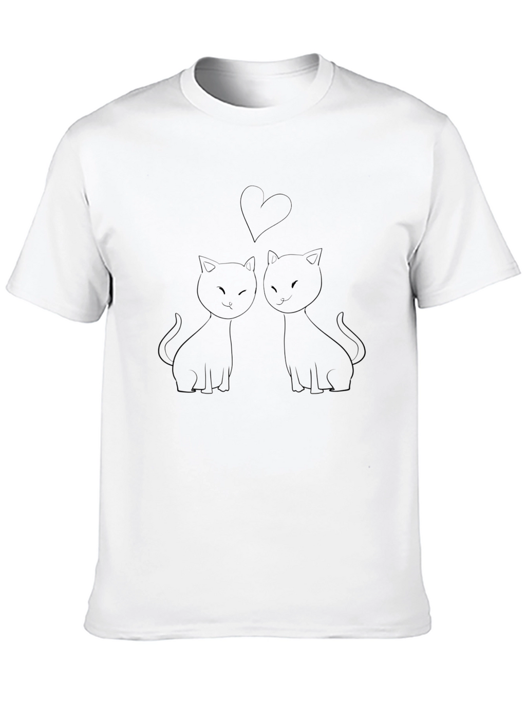 Cats Heart Black T-Shirt