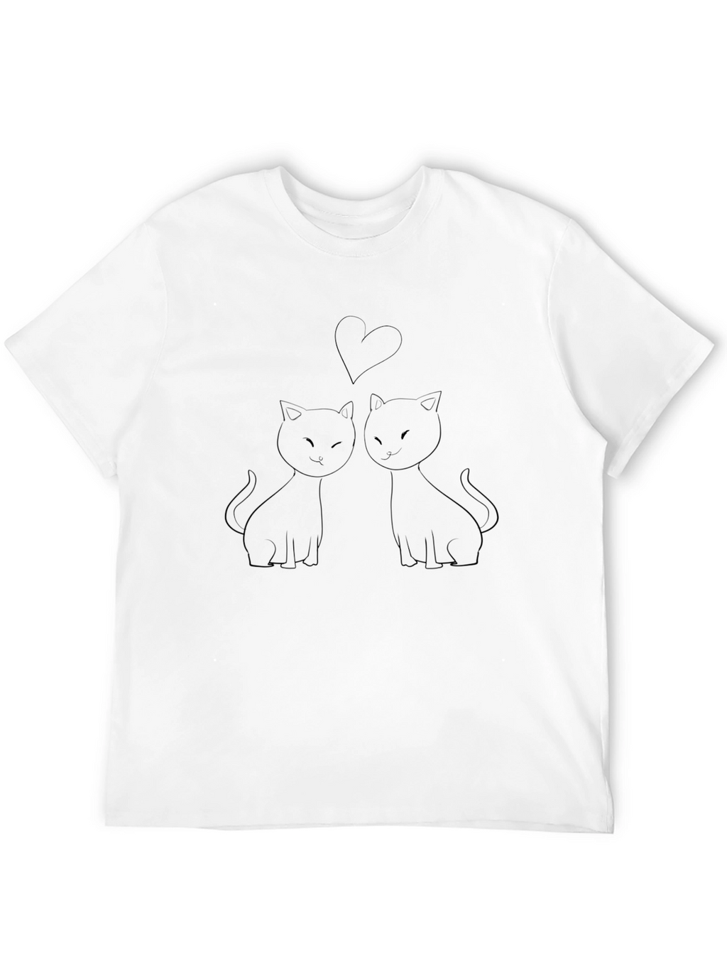 Cats Heart Black T-Shirt
