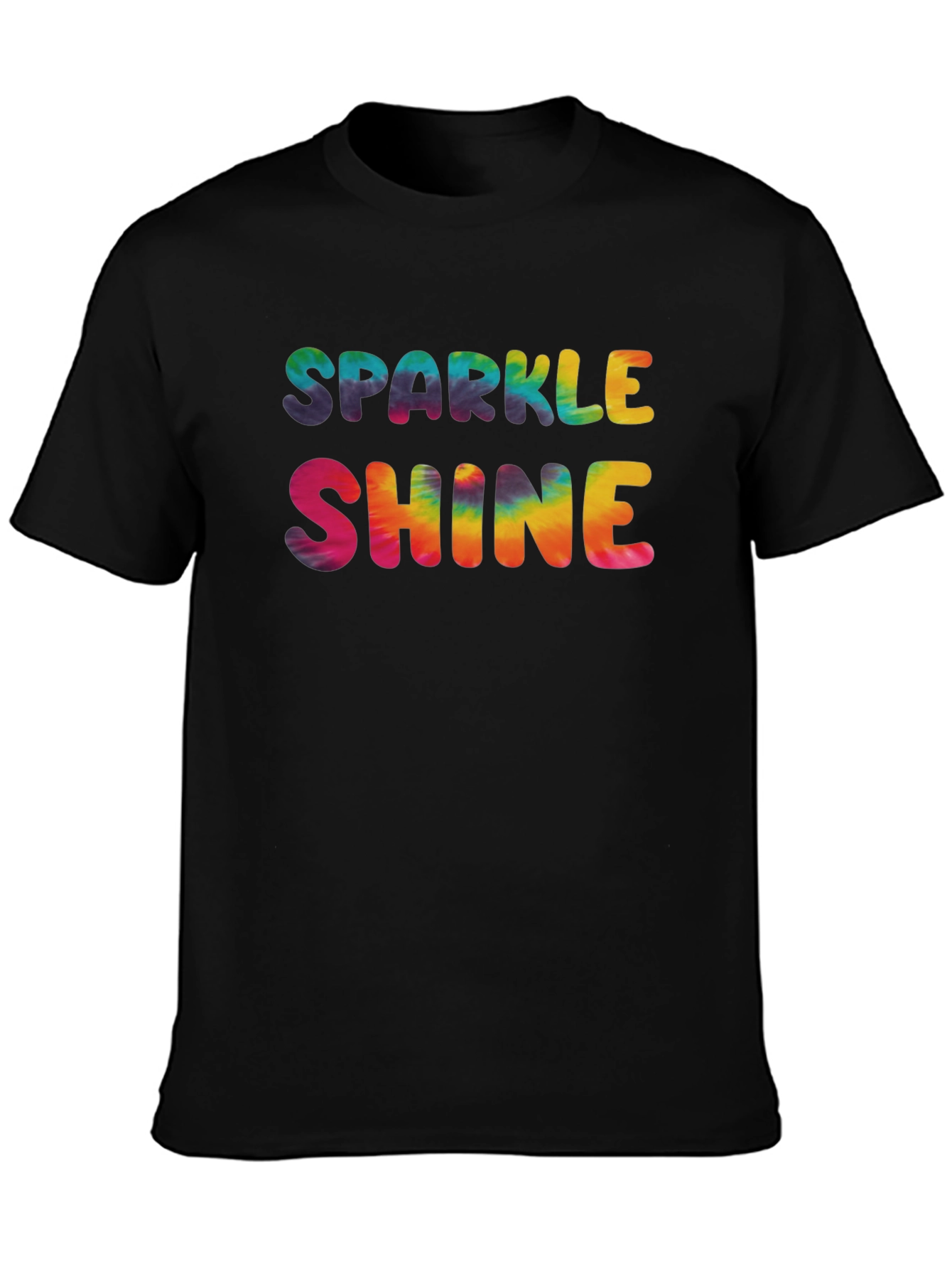 Sparkle Shine Tie Dye Graphic Tee - Black
