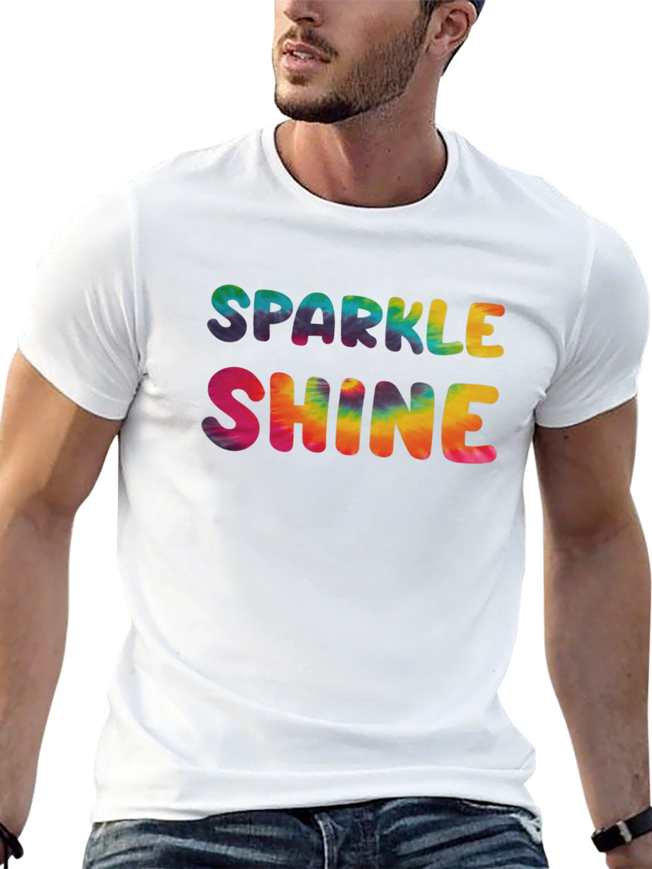 Sparkle Shine Tie Dye Graphic Tee - Black