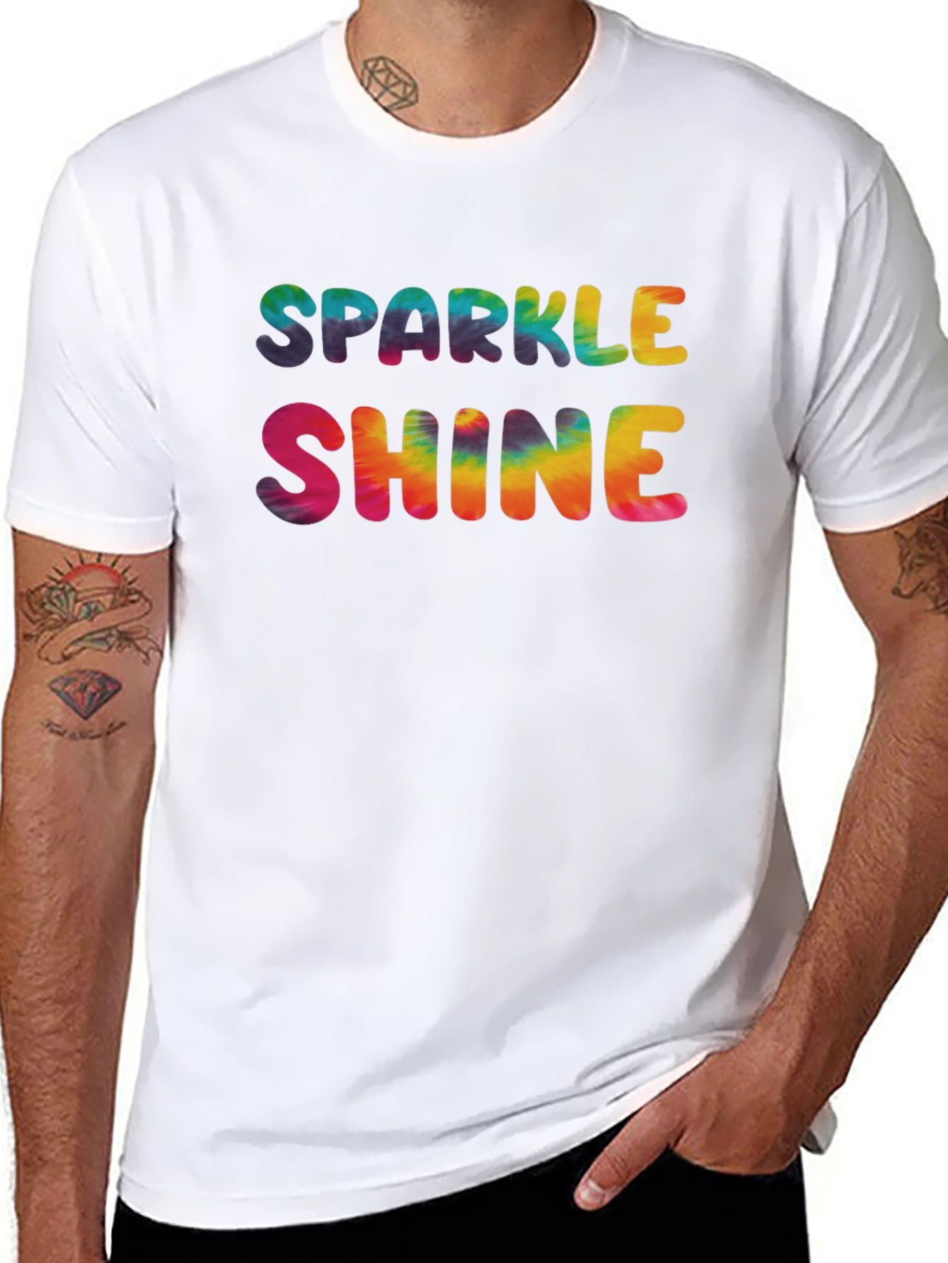 Sparkle Shine Tie Dye Graphic Tee - Black