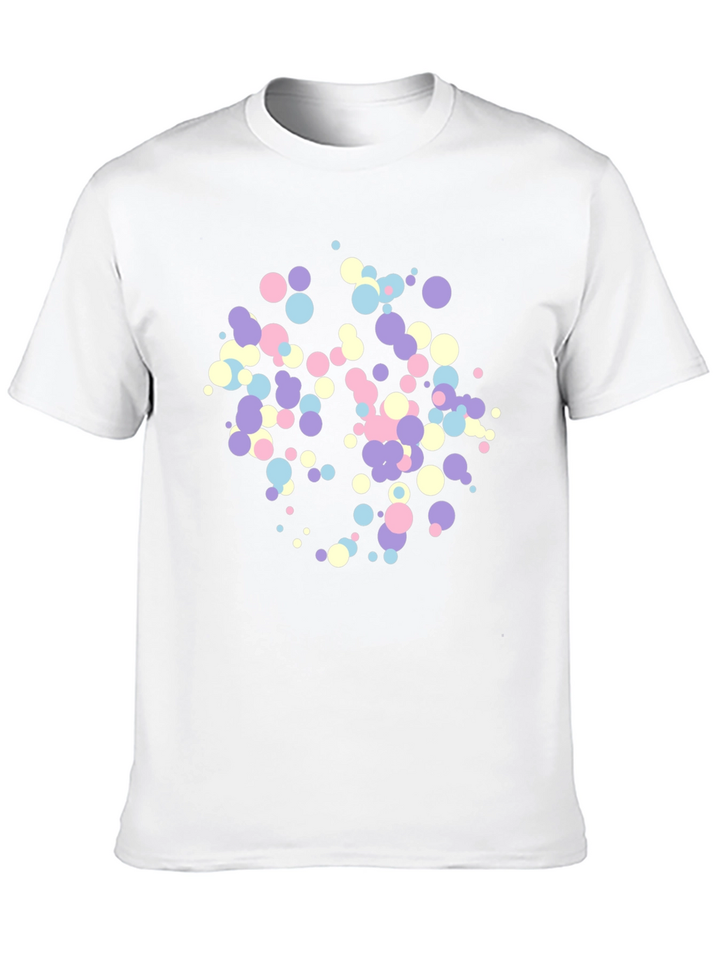 Pastel Confetti Print Black T-Shirt